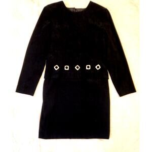 Mob wife Baddie Vintage Velvet Amanda Smith Dress Size 10P Biker Grunge Goth